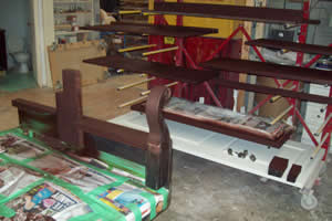 Staining piano case.