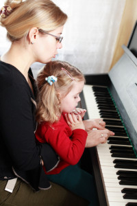 Piano teacher & student